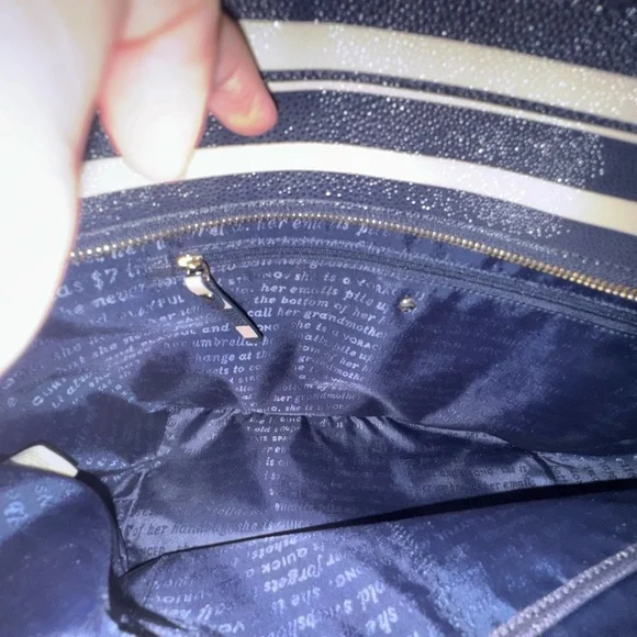 Kate Spade story book Blue and Cream Striped Tote Bag 💕 - Picture 10 of 14